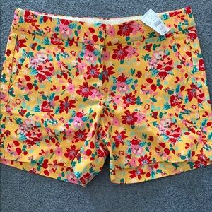 J. Crew Yellow and Red Floral Shorts Size 2